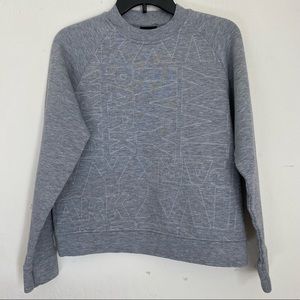 Ivy Park gray monogram all over print crewneck sweatshirt size small quilted